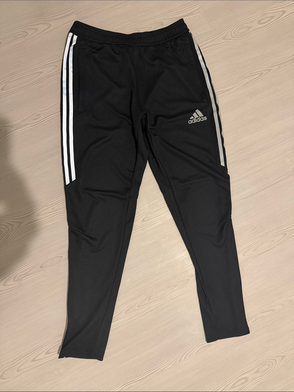 adidas Black Jogger Pants with White Stripes